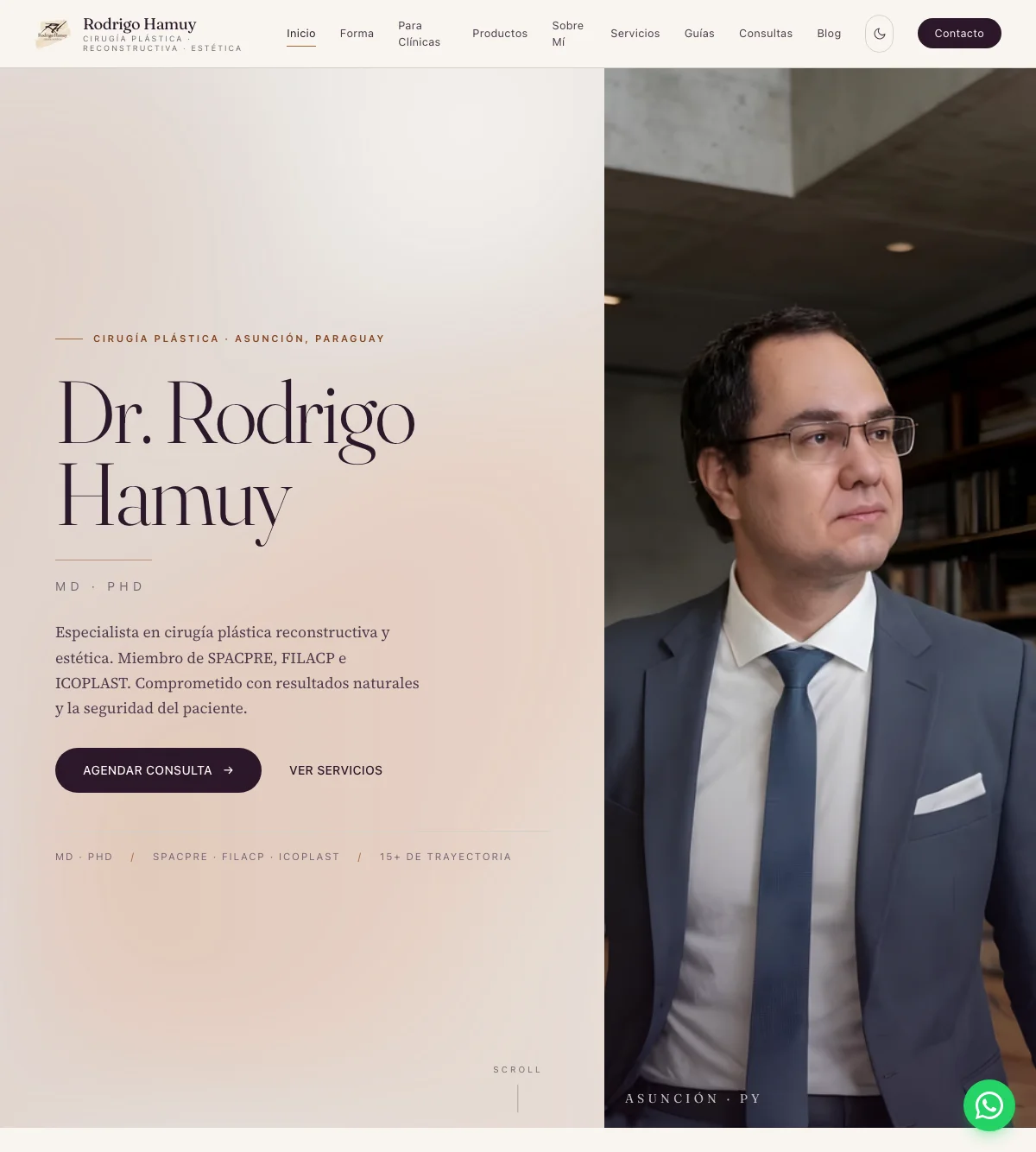 Sitio profesional de una práctica médica diseñado por el estudio